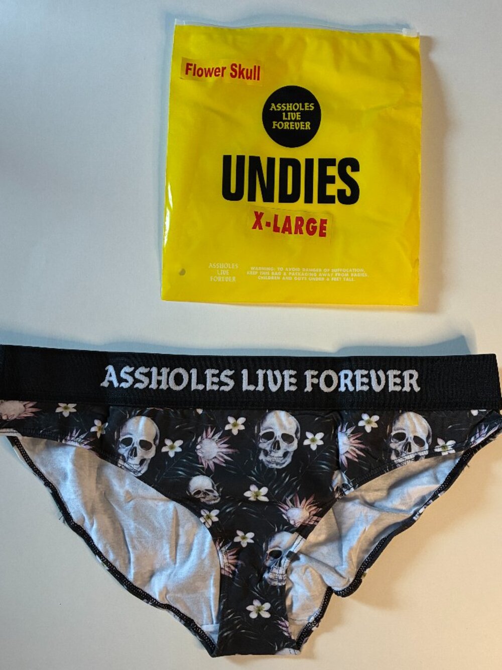 Assholes Live Forever Flower Skull Women’s underwear